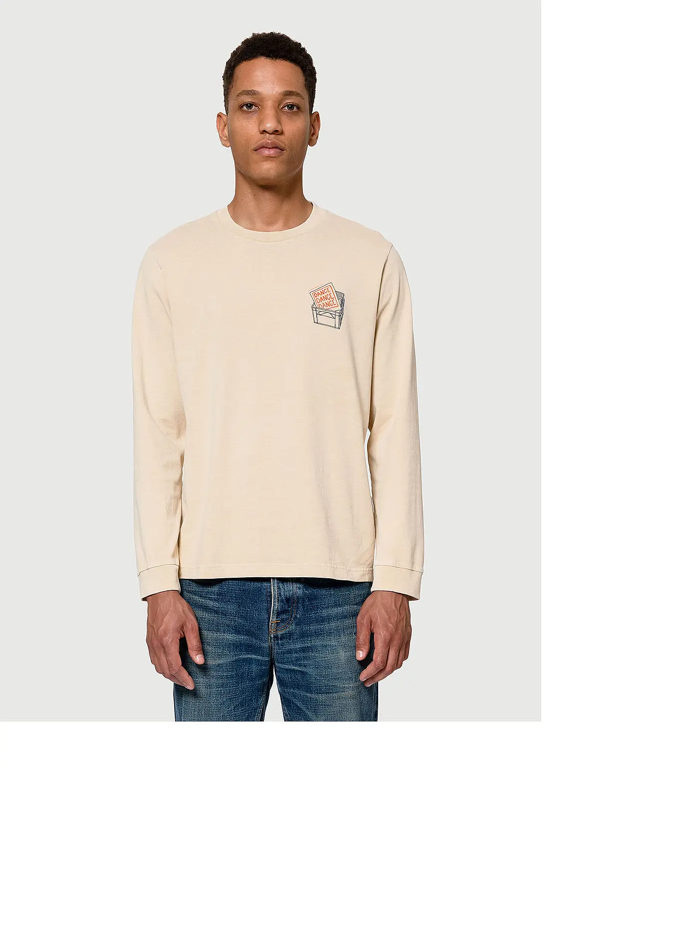 NUDIE JEANS | Langarmshirt RUDI DANCE DANCE | 